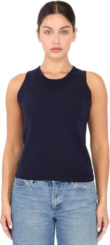 JENNIE LIU 100% Cashmere Tank Tops for Women | Sleeveless Crewneck Sweater Vest in Kuwait