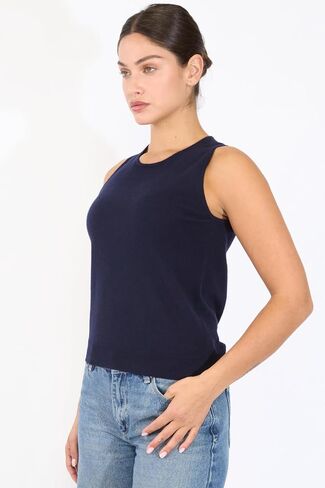JENNIE LIU 100% Cashmere Tank Tops for Women | Sleeveless Crewneck Sweater Vest in Kuwait