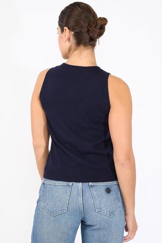 JENNIE LIU 100% Cashmere Tank Tops for Women | Sleeveless Crewneck Sweater Vest in Kuwait