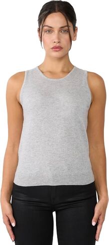 JENNIE LIU 100% Cashmere Tank Tops for Women | Sleeveless Crewneck Sweater Vest in Kuwait