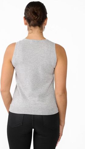 JENNIE LIU 100% Cashmere Tank Tops for Women | Sleeveless Crewneck Sweater Vest in Kuwait
