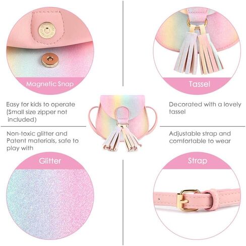 mibasies Kids Purse for Little Girls Toddler Crossbody Bag with Tassel, 2 Year Old Girl Gifts in Saudi Arabia