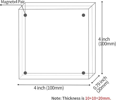 Acrylic Photo Frames 3.5x5 Double Side Magnets Picture Frame, Magnetic Picture Frames for 3x4, 3x5, 3.5x4.5 photo, 10 + 10MM Thickness 1Pack in Kuwait