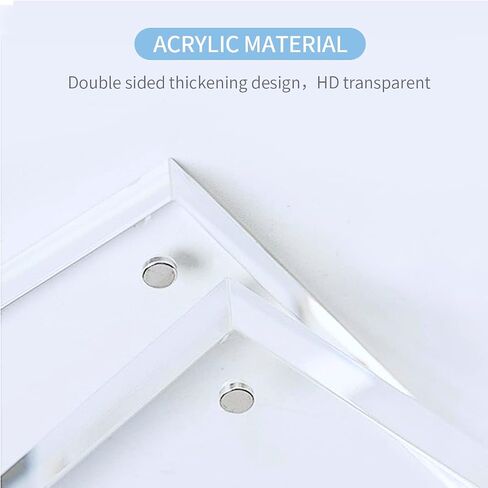 Acrylic Photo Frames 3.5x5 Double Side Magnets Picture Frame, Magnetic Picture Frames for 3x4, 3x5, 3.5x4.5 photo, 10 + 10MM Thickness 1Pack in Kuwait
