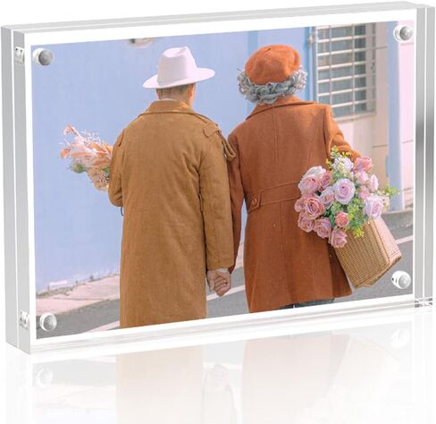 Acrylic Photo Frames 3.5x5 Double Side Magnets Picture Frame, Magnetic Picture Frames for 3x4, 3x5, 3.5x4.5 photo, 10 + 10MM Thickness 1Pack in Kuwait