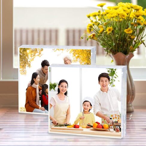 Acrylic Photo Frames 3.5x5 Double Side Magnets Picture Frame, Magnetic Picture Frames for 3x4, 3x5, 3.5x4.5 photo, 10 + 10MM Thickness 1Pack in Kuwait