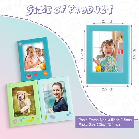 Epakh 20 Packs Magnetic Photo Picture Frame Cute Mini Table Photo Frame Holder 3 Inches Plastic Colorful Photo Display Compatible with Fujifilm Instax for Fridge Refrigerator Office (Multicolor) in Saudi Arabia