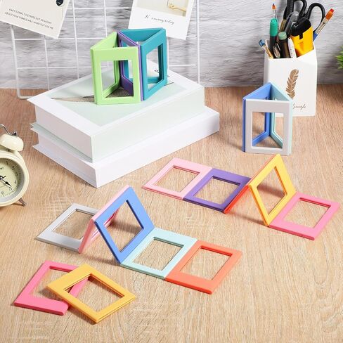 Epakh 20 Packs Magnetic Photo Picture Frame Cute Mini Table Photo Frame Holder 3 Inches Plastic Colorful Photo Display Compatible with Fujifilm Instax for Fridge Refrigerator Office (Multicolor) in Saudi Arabia
