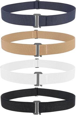 JASGOOD Invisible Women Stretch Belt No Show Elastic Web Strap Belt with Flat Buckle for Jeans Pants Dresses in Kuwait