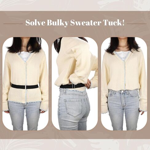 JASGOOD Invisible Women Stretch Belt No Show Elastic Web Strap Belt with Flat Buckle for Jeans Pants Dresses in Kuwait