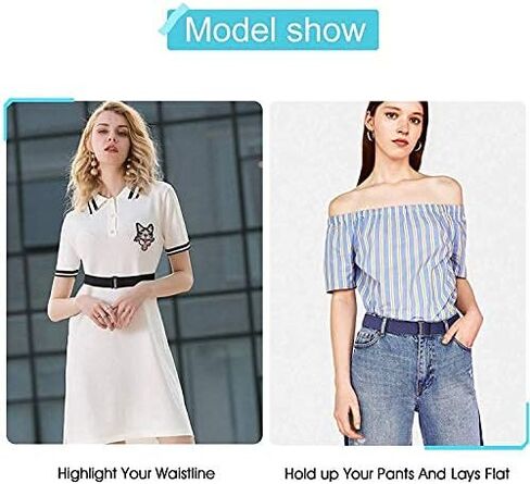 JASGOOD Invisible Women Stretch Belt No Show Elastic Web Strap Belt with Flat Buckle for Jeans Pants Dresses in Kuwait