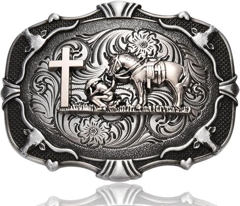Antique Golden Horse Belt Buckles for Mens Women│Western Texas Cowboy Cowgirls Christmas Halloween Belt Buckle Gifts in Kuwait
