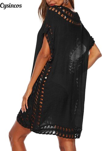 Cysincos Womens Swimsuit Cover Up Hollow Out Swimwear Beach Bathing Suit Bikini Coverups in Kuwait