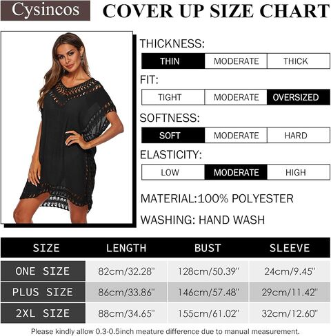 Cysincos Womens Swimsuit Cover Up Hollow Out Swimwear Beach Bathing Suit Bikini Coverups in Kuwait