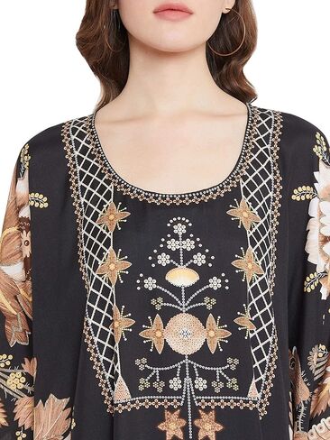 قفطان نسائي من Oussum بمقاس كبير من البوليستر للصيف، فستان ماكسي للمنزل in Kuwait