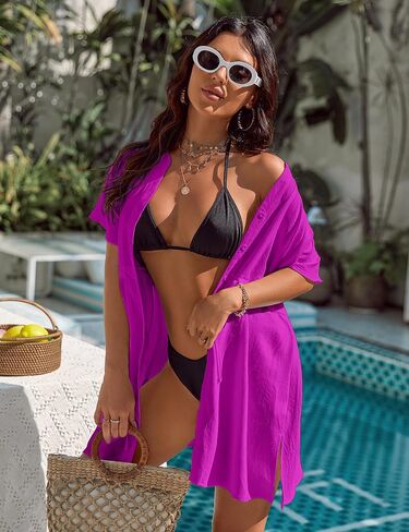 ملابس السباحة النسائية من Blooming Jelly، أغطية لباس السباحة بأزرار سفلية، أغطية بيكيني للشاطئ لملابس السباحة in Kuwait