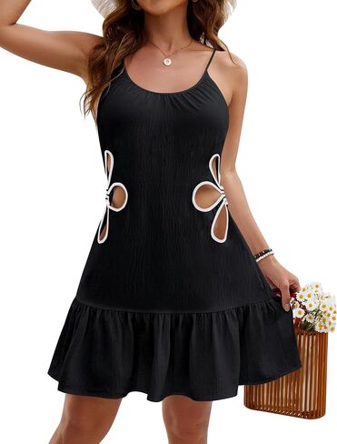 Blooming Jelly Womens Swimsuit Coverup Scoop Neck Bathing Suit Cover Up Adjustable Spaghetti Straps 2024 Beach Cover Ups in Saudi Arabia