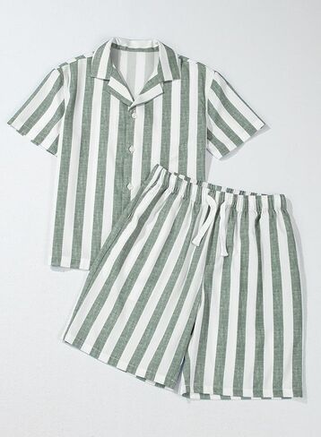 blibean Boys Short Sleeve Shirts Button Down Clothes Sets Size 6-15 Year in Saudi Arabia