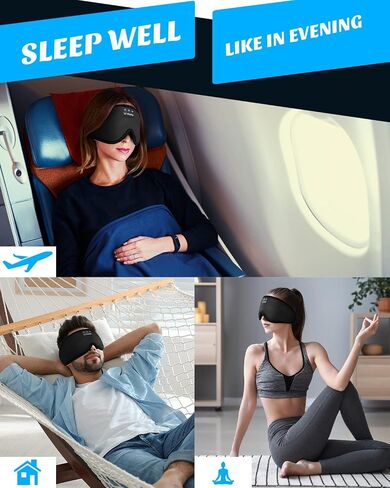 LC-dolida Sleep Headphones, White Noise Bluetooth Sleep Mask 3D Wireless Eye Mask Sleeping with Timing, Sleep Mask with Bluetooth Headphones for Side Sleepers Travel Yoga, Cool Gifts Men Women in Kuwait