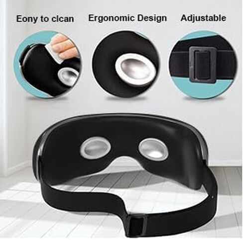 Eye Massager with Heat and Cooling for Migraines, Dry Eyes, Dark Circles, Rechargeable Bluetooth Music Heat Cold Eye Massager Improve Sleeping - Great Gifts for Woman and Man (White) in Saudi Arabia