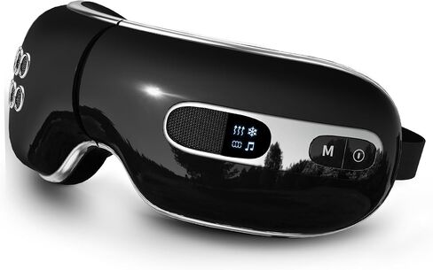 Eye Massager with Heat and Cooling for Migraines, Dry Eyes, Dark Circles, Rechargeable Bluetooth Music Heat Cold Eye Massager Improve Sleeping - Great Gifts for Woman and Man (White) in Saudi Arabia