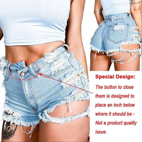 Women's Ripped Distressed Skinny Denim Shorts Sexy Ripped Jean Hot Pants Shorts for Women in Saudi Arabia