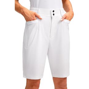 Women's Golf Hiking Shorts 9" Stretch Quick Dry Cargo Bermuda Long Shorts Knee Length with Pockets for Women