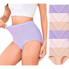 Seamless Underwear for Women High Waist Pack,C Section Underwear Tummy Control Moisture-Wicking Brief 6Packs