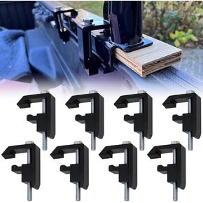 RYANSTAR RACING Utility Track System Mounting Clamp compatible with Toyota Tacoma/Tundra Truck Cap/Camper Shell, Set of 8- Black.