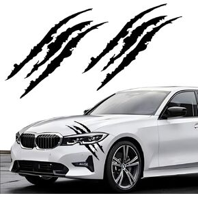 2PCS Claw Mark Decals for Cars,Headlight Car Sticker,Stripes Scratch Decal Vinyl for Sports Cars SUV Pickup Truck Window Motorcycles ect (Black)