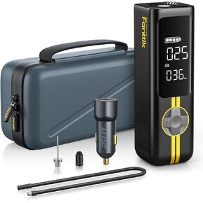 Fanttik X8 APEX Tire Inflator Portable Air Compressor, 1 Min Fast Inflation, 150PSI Cordless Tire Inflator with LED Dual Screen, Suitable for MPV, Car, Motorcycle, Up to 26.3″ Tires, Deluxe Package
