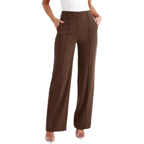 NIMIN High Waisted Work Pants for Women Wide Leg Dress Pants Straight Trousers Casual Business Slacks with Pockets