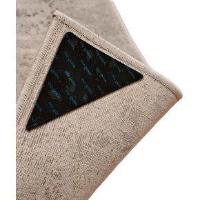 Rug Pad Grippers for Hardwood Floors and Tiles Non-Slip, Reusable and Washable Dual-Sided Adhesive Pads to Keep Area Rugs Secure and Corners Flat (Black) (8-Pack)