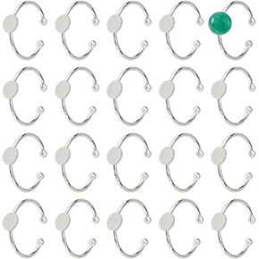 DICOSMETIC 24Pcs 3 Sizes Cuff Pad Ring Settings 2 Colors Flat Round Golden Ring Blank Base 4/6/8mm Tray Round Ring Pad Finger Ring Bezels Stainless Steel Ring for DIY Jewelry Ring Making