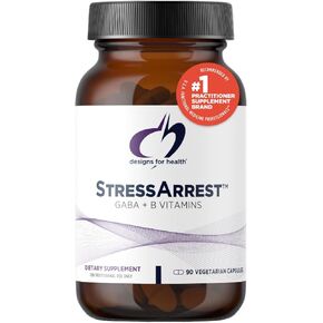 Designs for Health StressArrest - 300mg GABA with Glycine, Pantothenic Acid + Niacinamide (Vitamin B3) to Promote a Calm Stress Response - Non-GMO Gluten Free Supplement (90 Capsules)