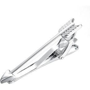 Yoursfs Lightning Bolt/Fishhook Tie Clip For Men Novelty Tie Clasp Bar Warrior Fashion Stainless Steel Black Cool tie Clips