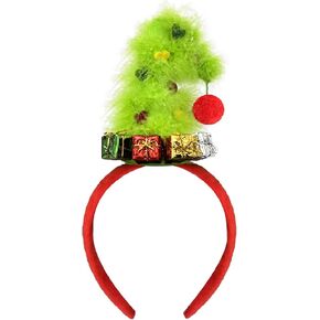 Christmas Tree Headband Green Furry Christmas Hat Headband with Heart Cute Headpiece Funny Novelty Costume Accessories Christmas Party Favors Women Men