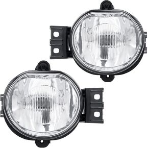 KAX Car Fog Light Assemblies, Automotive Fog Lights Assembly 55077474AA Waterproof Replacement for Ram 1500 2002-2008 and Durango 2004-2006 Fog Light Lamp Assembly 55077474AB Clear Lens