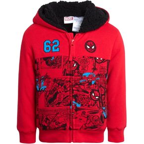 Marvel Boys' Sweatshirt - Soft Fleece Fully Sherpa Lined Zip-Up Hoodie - Avengers & Spider-Man Sweatshirts for Boys (3T-7)