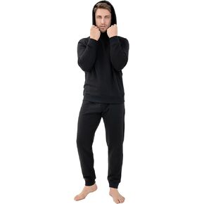 DAVID ARCHY Men’s Fleece Hooded Pajama Set Soft Long Sleeve Loungewear Comfortable Sweatshirts & Pajama Pants PJ Sets for men