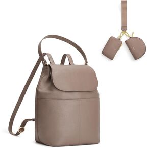 Kattee Leather Backpack Purse Bundle with Dual Pouch Wristlet Wallet