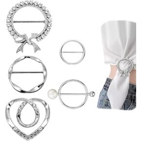 5 PCS Scarf Ring Clip T Shirt Tie Clips for Women for the Side Waist Tightener Clips Clothing Wrap Holder Round Circle Clip Belt Buckle
