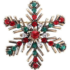 Christmas Winter Snowflake Brooch,Xmas Snowflake Brooch Pin Crystal Elegant Decorative Gift for Women