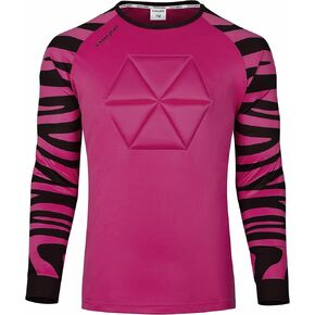 Elbow & Chest Padded Soccer Goalie Jersey - Long Sleeve Soccer Goalkeeper Jersey Men - Adult, Youth Goalie Shirt Pink