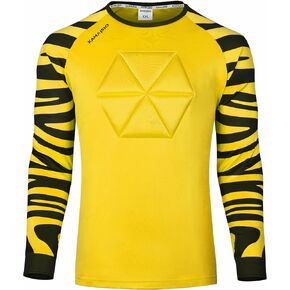 Elbow & Chest Padded Soccer Goalie Jersey - Long Sleeve Soccer Goalkeeper Jersey Men - Adult, Youth Goalie Shirt Yellow