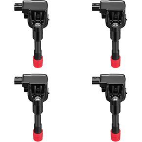 BDFHYK Ignition Coil Pack UF581 and Iridium Spark Plugs 4504 Compatible with 2007 2008 Honda Fit 1.5L L4 Naturally Aspirated C1578 5C1635 30520-PWC-501, Sets of 4