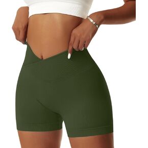 Vertvie Women's Workout Gym Shorts Booty V Cross Spandex Yoga Biker Shorts Scrunch Butt High Waisted Athletic Leggings