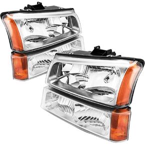 Headlight Assembly Set Pair, for 2003-2006 Chevy Silverado 1500 2500 3500 Headlight Assembly