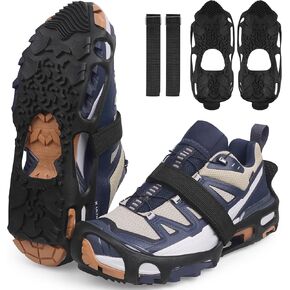 Spikeless Ice Cleats Snow Traction Crampons Anti-Slip Ice Grippers for Shoes and Boots Indoor Slip-On Ice Traction Devices Aids Rubber Footwear for Indoor/Outdoor