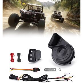 Xprite UTV ATV Horn Kit,12V Universal UTV Horn Kit Upgraded with Reverse Light Horn Rocker Switch,Compatible with Polaris RZR,Ranger,PRO XP,Can Am X3, Defender, CFMOTO,Bennche Bighorn,Teryx,Kawasaki